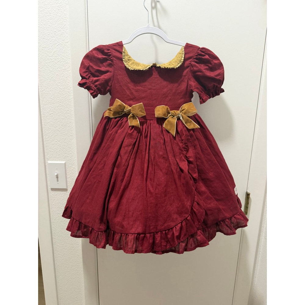 NEW The Paper Doll Co Christmas in July Party Dress Set Girls Size 7 Red Gold Bl